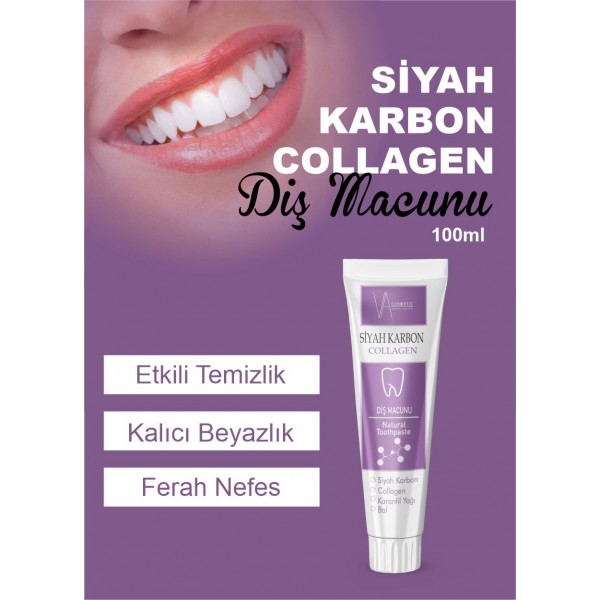 VA COSMETIC SİYAH KARBON DİŞ MACUNU 100ML VA COSMETIC SİYAH KARBON DİŞ MACUNU 100ML